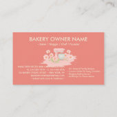 Roze Geel Groen Bloemen Bakkerij Pastry Cake Maker Visitekaartje (Achterkant)