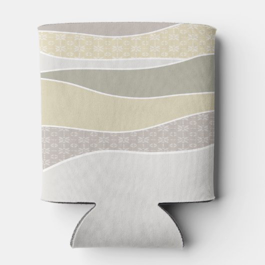 Roze Geel Groen Curve Stripe Abstracte Golven Naam Blikjeskoeler (Achterkant)