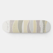 Roze Geel Groen Curve Stripe Abstracte Golven Naam Persoonlijk Skateboard (Horizontaal)