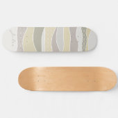 Roze Geel Groen Curve Stripe Abstracte Golven Naam Persoonlijk Skateboard (Horizontaal)