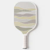 Roze Geel Groen Curve Stripe Abstracte Golven Naam Pickleball Paddle (Achterkant)
