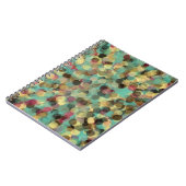 roze geel groen en blauw cirkelpatroon abstract notitieboek (Linkerzijde)