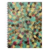 roze geel groen en blauw cirkelpatroon abstract notitieboek (Voorkant)