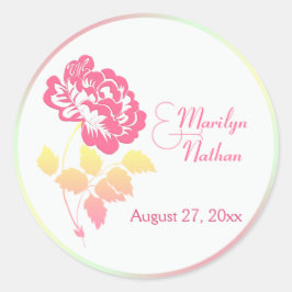 Roze, Geel, Groen en Witte Floral 1,5-inch Sticker