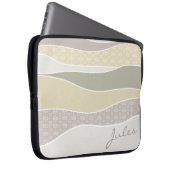 Roze Geel Groen Gebogen Streep Abstracte Wave Naam Laptop Sleeve (Voorkant Rechts)