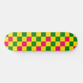 Roze Geel Groen Geruit Patroonontwerp Persoonlijk Skateboard (Horizontaal)