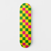Roze Geel Groen Geruit Patroonontwerp Persoonlijk Skateboard (Voorkant)