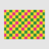 Roze Geel Groen Geruit Patroonontwerp Tissuepapier (Voorkant)