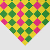 Roze Geel Groen Geruit Patroonontwerp Tissuepapier (Detail)