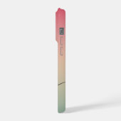 Roze Geel & Groen Gradiënt Script Naam Monogram iPhone Hoesje (Linkerkant)