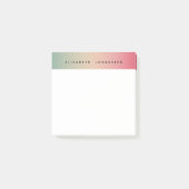 Roze Geel & Groen Gradient Zwart Typografie Naam Post-it® Notes (Voorkant)