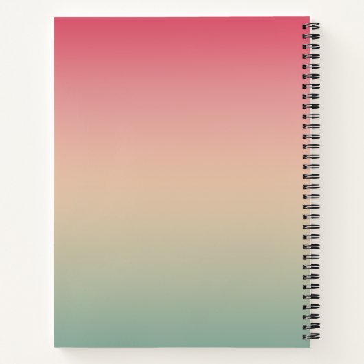 Roze Geel & Groen Verloop Script Naam Monogram Notitieboek (Achterkant)