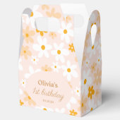 Roze Geel Groovy Daisy Verjaardag Bedankdoosjes (Geopend)