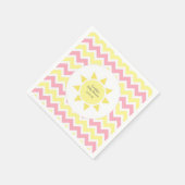 Roze Geel Je bent mijn zonneschijn themafeest Servet (Hoek)