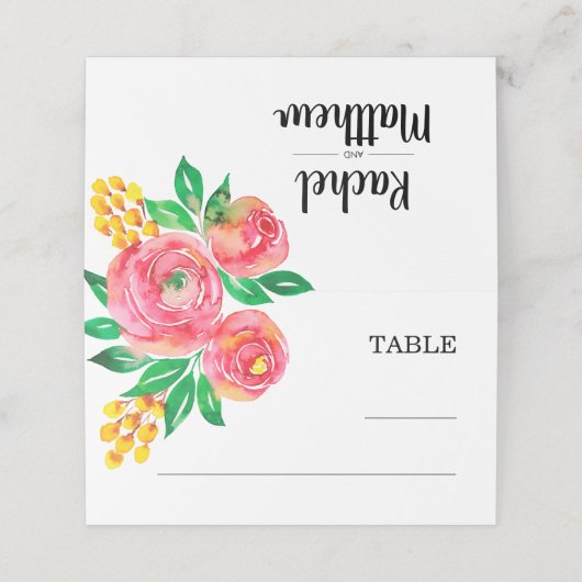 Roze, geel, levende koraaltjes plaatskaartje (Buitenkant ongevouwen)