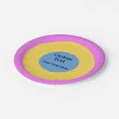 Roze Geel Lichtblauw Levendig Ontwerp Aangepaste T Papieren Bordje (Gekanteld)