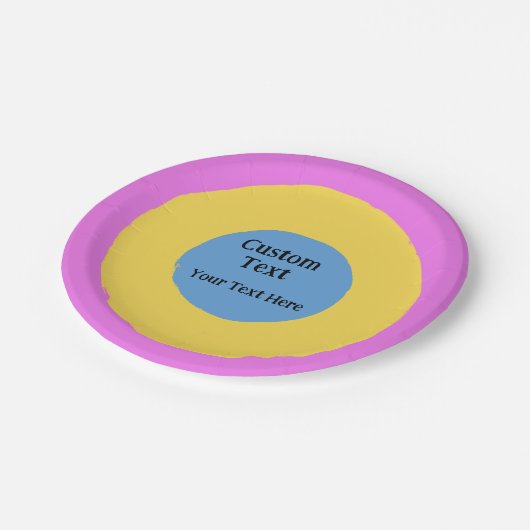 Roze Geel Lichtblauw Levendig Ontwerp Aangepaste T Papieren Bordje (Gekanteld)