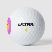 Roze Geel Lichtblauw Monogram Aangepaste Tekst Golfballen (Logo)