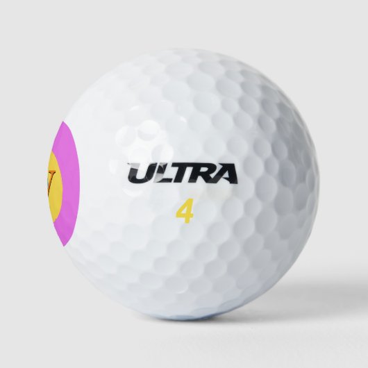 Roze Geel Lichtblauw Monogram Aangepaste Tekst Golfballen (Logo)