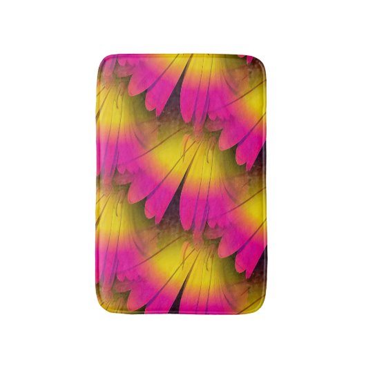 roze geel madeliefje badmat (Voorkant Verticaal)