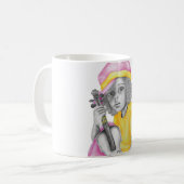 Roze geel meisje koffiemok (Voorkant links)