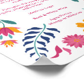 Roze Geel Mexicaans Fiesta Bar Menubord Poster (Hoek)