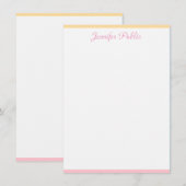 Roze Geel Modern Handgeschreven Naam Sjabloon (Voorkant / Achterkant)