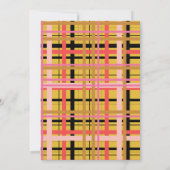 Roze Geel Moderne Plaid Afstudeerfeest Kaart (Achterkant)