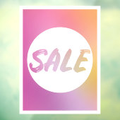 Roze Geel Ombre SALE Teken Venster Cling Raamsticker (Vel 3)
