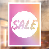 Roze Geel Ombre SALE Teken Venster Cling Raamsticker (Vel 2)