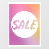 Roze Geel Ombre SALE Teken Venster Cling Raamsticker (Vel)