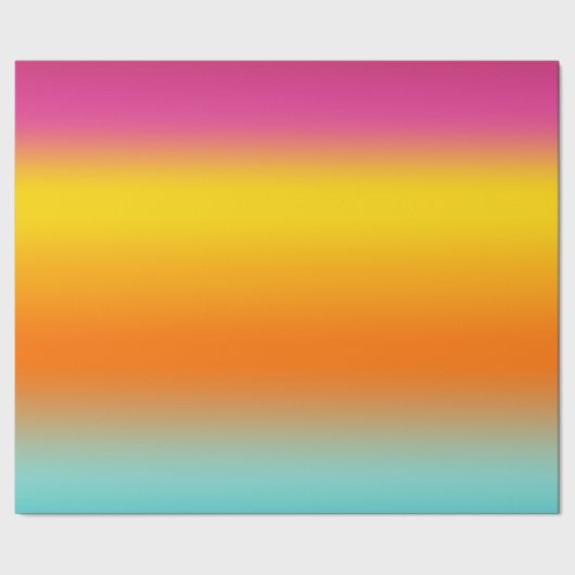 Roze, Geel, Oranje, Blauwgroen verloopkleur Cadeaupapier (Zoom)