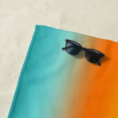 Roze, Geel, Oranje, Blauwgroen verloopkleur Strandlaken (In situ)