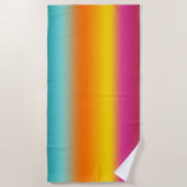 Roze, Geel, Oranje, Blauwgroen verloopkleur Strandlaken (Voorkant)