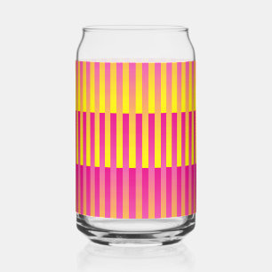 Roze geel Oranje gestreept Blikvorm Glas