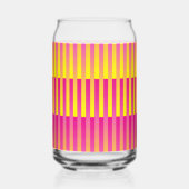 Roze geel Oranje gestreept Blikvorm Glas (Achterkant)