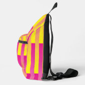 Roze Geel Oranje Gestreept Patroon Sling Bag (Rechts)