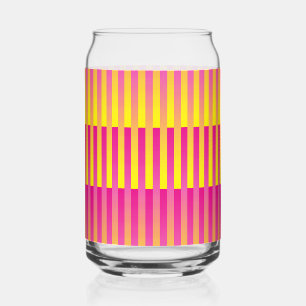 Roze Geel Oranje Gestreepte Blikvorm Glas