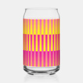 Roze Geel Oranje Gestreepte Blikvorm Glas (Achterkant)