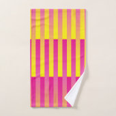 Roze Geel Oranje Gestreepte Patroon Bad Handdoek (Handdoek)