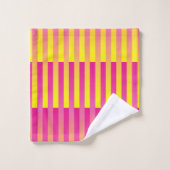 Roze Geel Oranje Gestreepte Patroon Bad Handdoek (Wasdoekje)