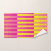 Roze Geel Oranje Gestreepte Patroon Bad Handdoek (Handdoek)