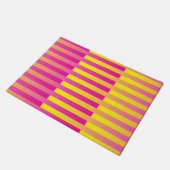Roze Geel Oranje Gestreepte Patroon Deurmat (Schuin)