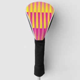 Roze Geel Oranje Gestreepte Patroon Golfheadcover