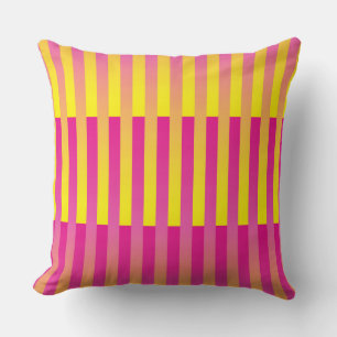 Roze Geel Oranje Gestreepte Patroon Kussen