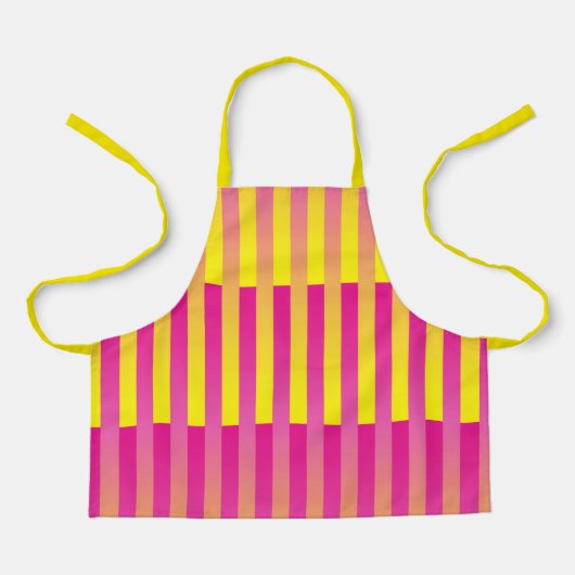 Roze Geel Oranje Gestreepte Patroon Schort (Voorkant)