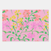Roze Geel Oranje wilde bloemen Boho Bloem Inpakpapier Vel (Voorkant 3)