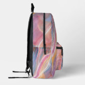 Roze Geel Paars Blauw Marmer Voeg Monogram toe Bedrukte Rugzak (Links)