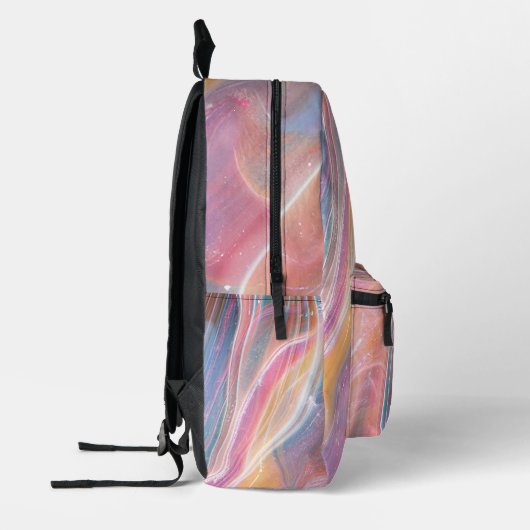  Roze Geel Paars Blauw Marmer Voeg Monogram toe Bedrukte Rugzak (Links)