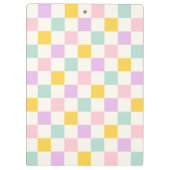 Roze geel paarse blauw dambord klembord (Achterkant)